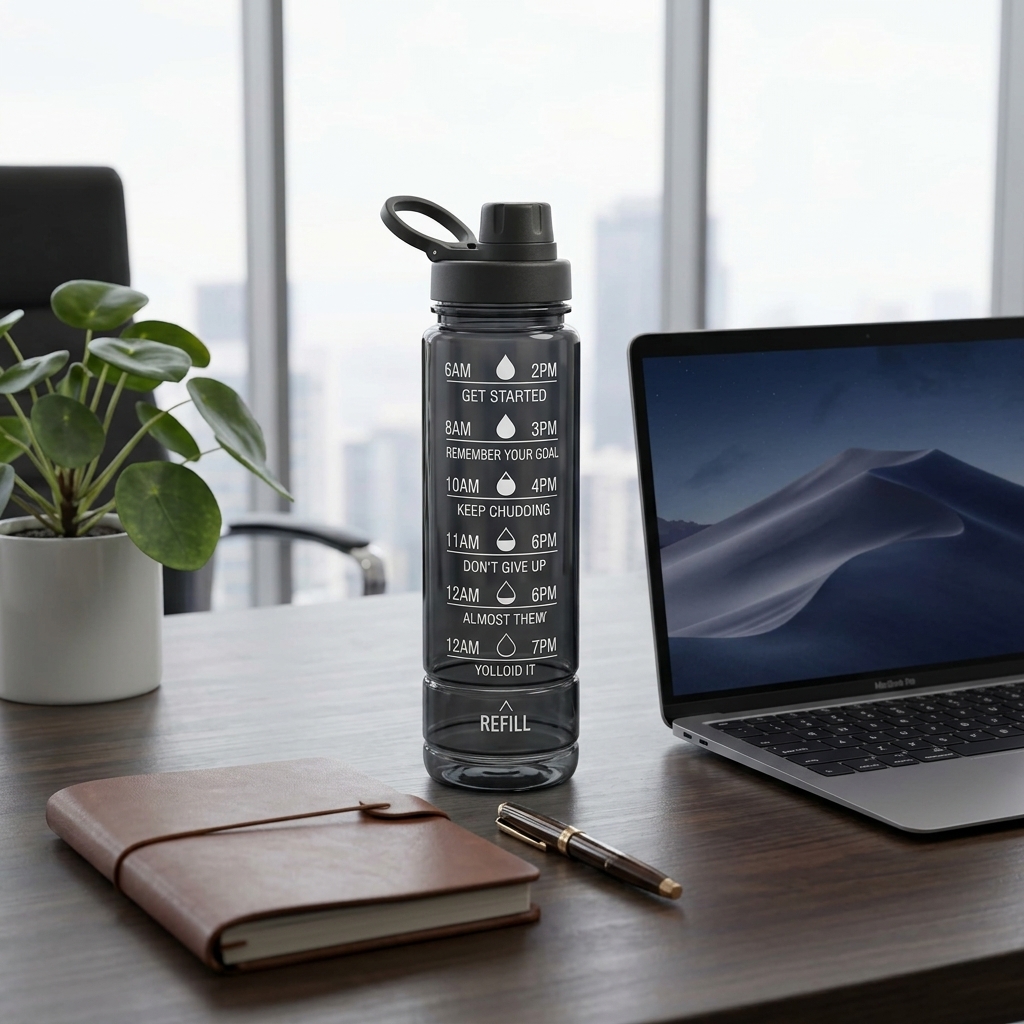 Unbreakable Water Bottle 1 L with Motivational Time Marker, Leakproof Durable BPA Free Non-Toxic Water bottle for office,Water bottle for gym