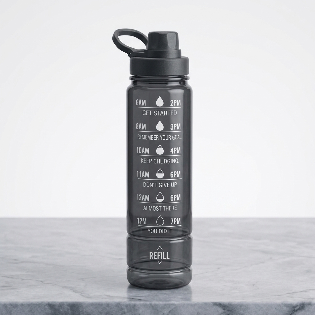 Unbreakable Water Bottle 1 L with Motivational Time Marker, Leakproof Durable BPA Free Non-Toxic Water bottle for office,Water bottle for gym