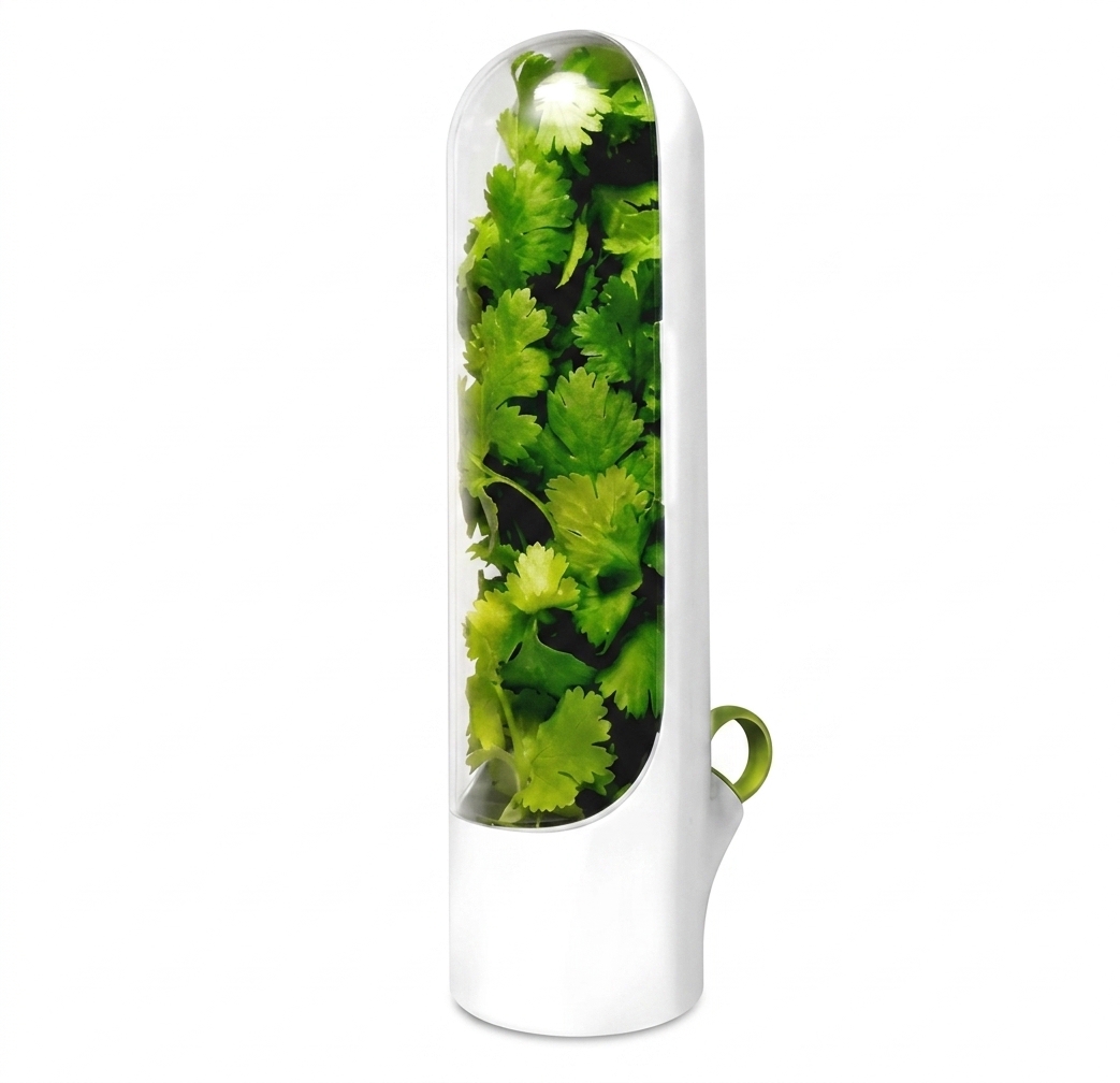 KNIVORIA Fresh Herb Storage Keeper for Refrigerator | Vegetable Herb Saver Container with Water Base | Transparent Fridge Storage Box for Coriander Mint Spring Onion