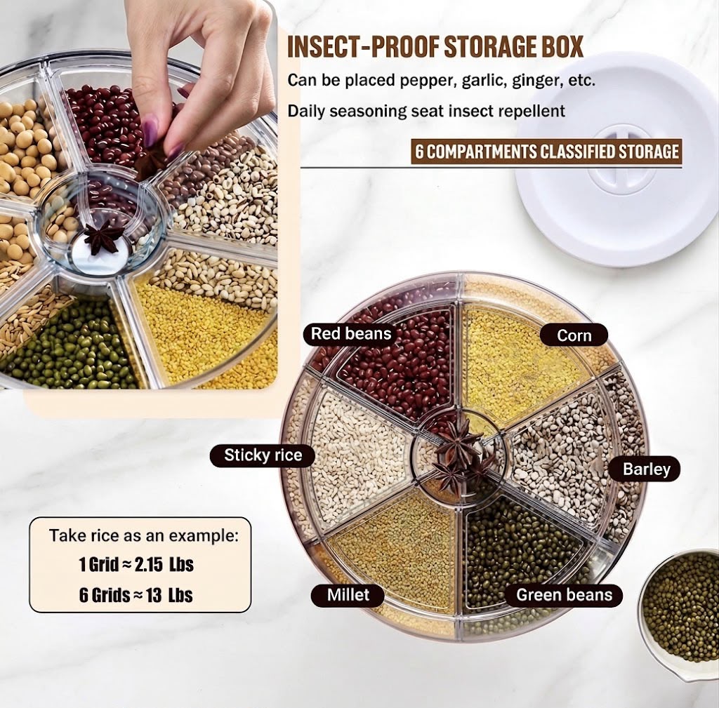 Rotatable Grain Organizer Jar
