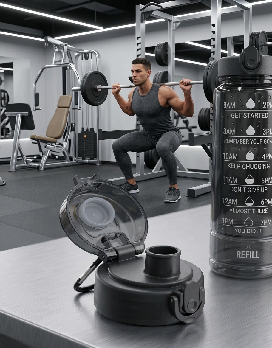 Unbreakable Water Bottle 1 L with Motivational Time Marker, Leakproof Durable BPA Free Non-Toxic Water bottle for office,Water bottle for gym