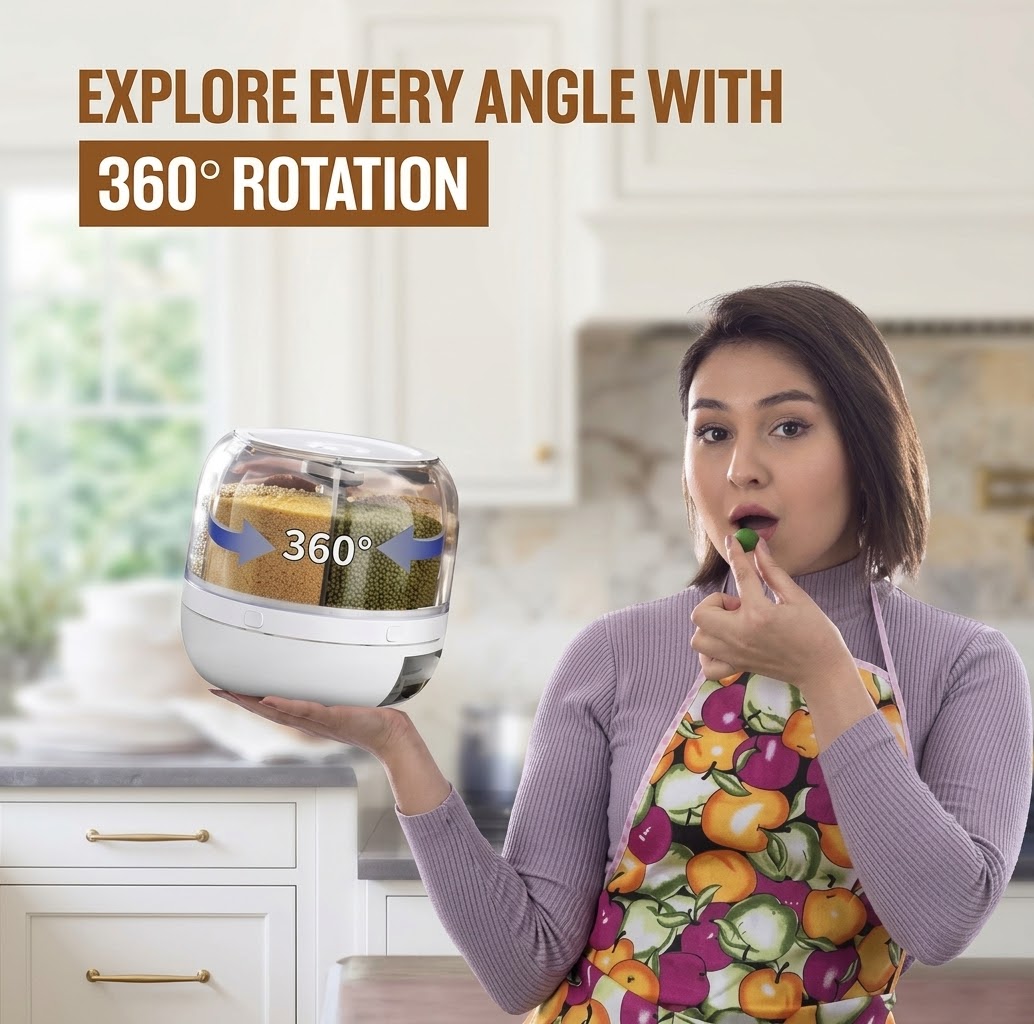 Rotatable Grain Organizer Jar